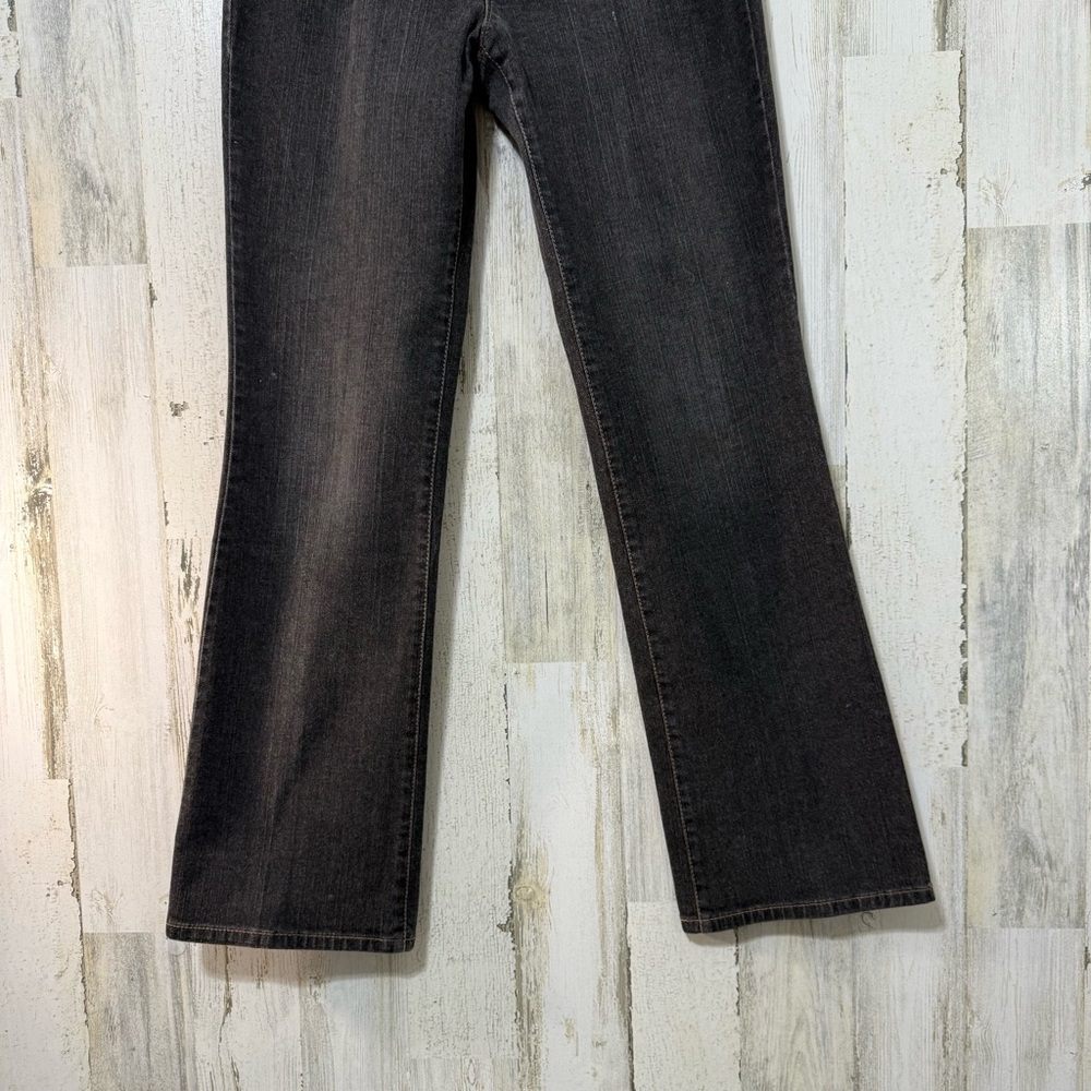 LOFT Curvy Boot Wide Leg Brown Black Dusty Denim Jeans Low Rise - Picture 2 of 14